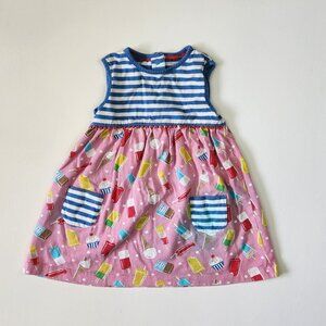 Baby Boden Sleeveless Tank Dress Stripes Popsicles Summer 18-24m Play Condition